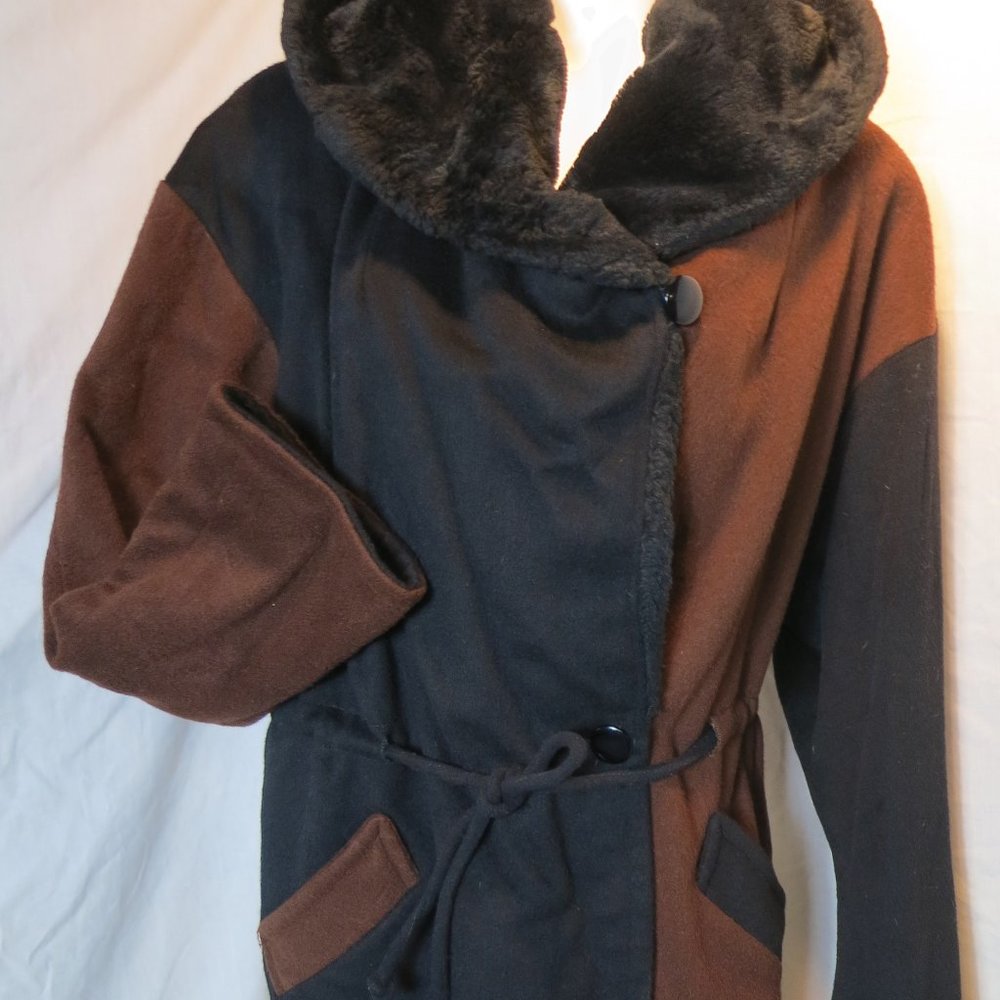 Lorovi Vintage Color Block Coat